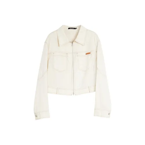 Elle Светлый хаки Женские джинсовые куртки