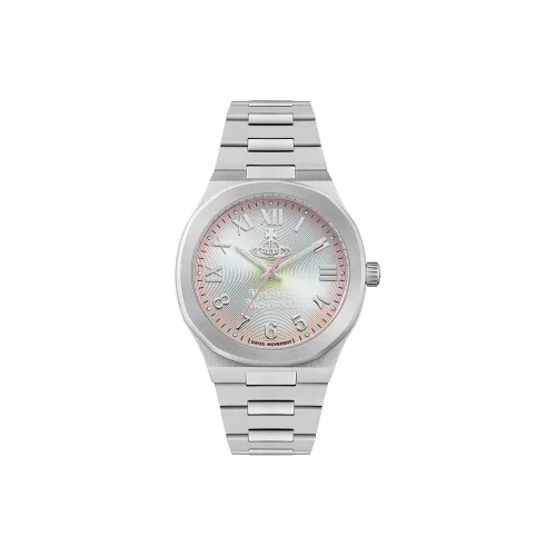 Vivienne Westwood часы Кварцевый механизм Нержавеющая сталь Ремешок 37,5 мм Серебристый циферблат Унисекс