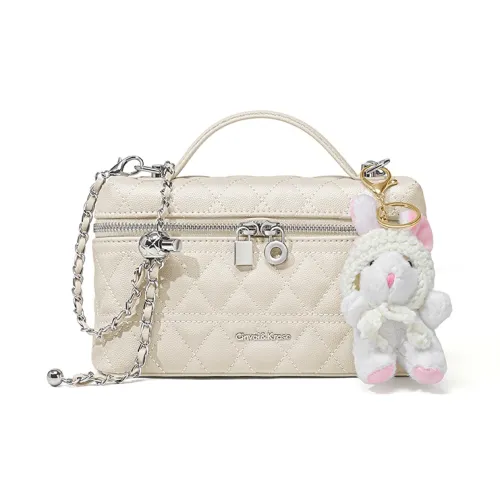 CinvaiKrose Сумка через плечо из синтетической кожи стильная маленькая женская экрю черная розовая