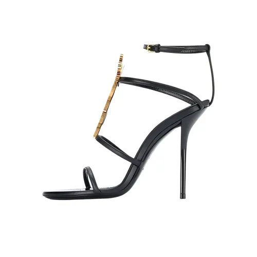 SAINT LAURENT CASSANDRA One Ремешок Сандалии 11 см Женские Черные