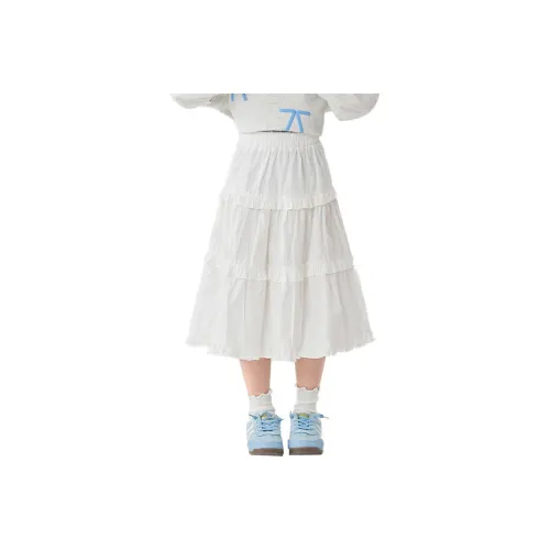 OVE Юбка 4406 Белый Ярусная юбка для детей 3-7 лет