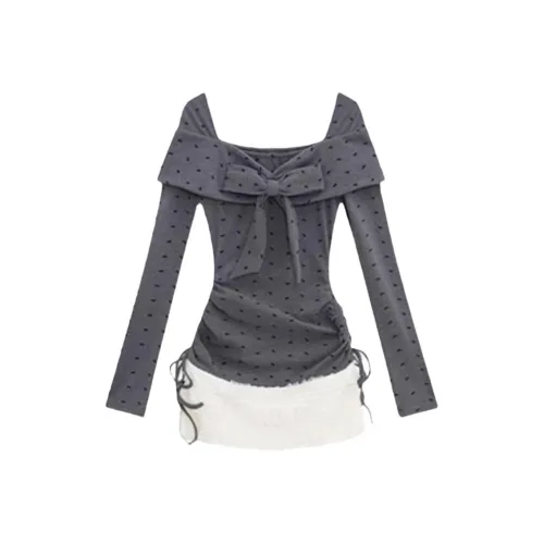 SCCREBEL OFFICIAL Длинное платье с длинными рукавами женское