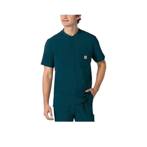 Carhartt FORCE Крест Flex Мужской Henley Скраб Топ T Рубашка Мужская