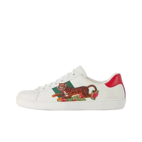 GUCCI Ace Tiger Год Коллекция Низкий Топ Стильные Скейтбординги Мужской Белый