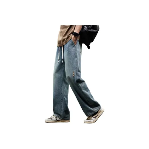 YUQIAN Винтажные синие мужские джинсы