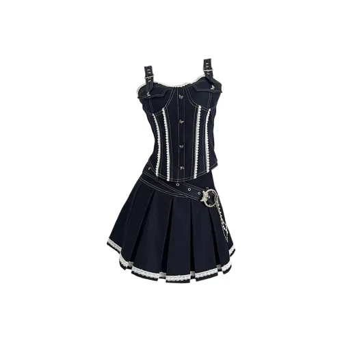 FLIM Темно-синий Одежда Наборы Женские Комплекты с юбкой