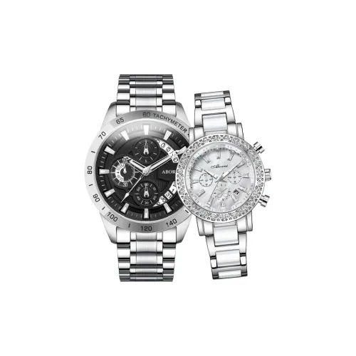 ABORNI Кварцевый механизм ремешок из нержавеющей стали унисекс черный циферблат