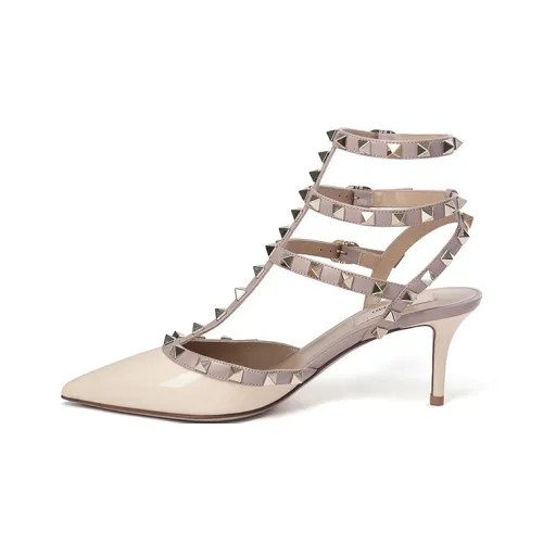 Valentino Rockstud Высокие каблуки Сливочный Женские