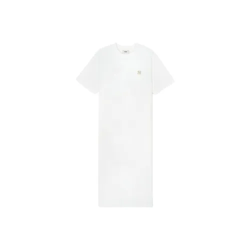 Mlb Base Logo Короткий рукав Платье Женское цвет Слоновая кость