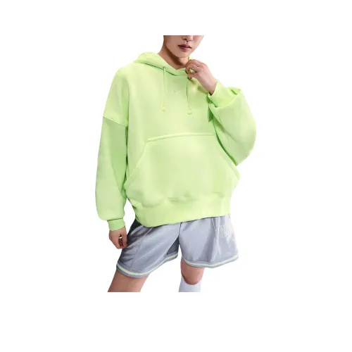 Nike Sportswear Phoenix Fleece Толстовка Женская Серебряный Светящийся Зеленый