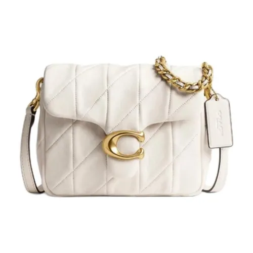 COACH Times Square Tabby Овчина Сумка через плечо Сумка на плечо Средняя Женская Белая