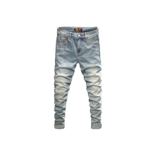 MAREA VESUVIO Потертый Светло-Синий Мужские Джинсы