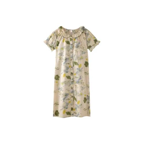 ZumashL S85190# Ночная сорочка Масло Paintings Цвет Palette Бежевый Основа Женские Ночные сорочки