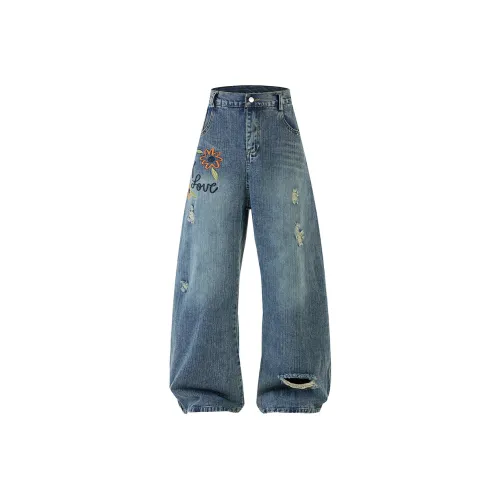 OULUDE Темно-синий Мужские Джинсы