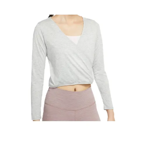 NIKE Вересковый серый Женские короткие топы