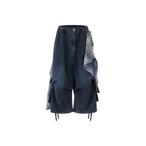 SIL VITIN Темно-синие унисекс джинсовые шорты