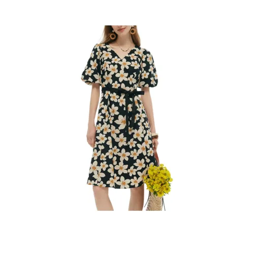 GOELIA Короткий рукав Платье Женское