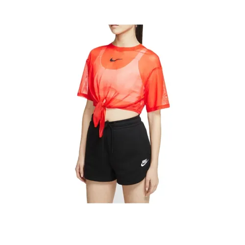 NIKE Команда Оранжевый/черный Женские Короткие Топы