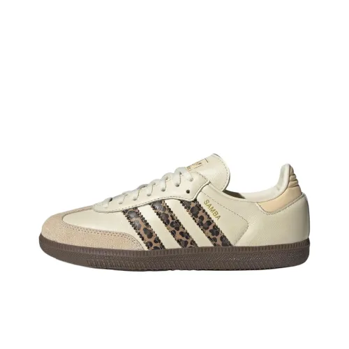 Adidas Originals SAMBA OG Устойчивый к истиранию Низкий Топ Детские Скейтбординги Бежевый Подростки