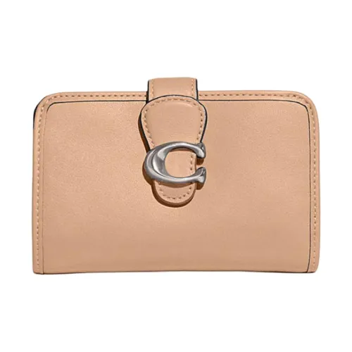 COACH Гладкая кожа Держатель для карт кошелек Средний Женский CAMEL