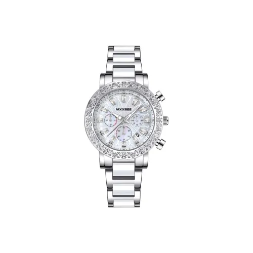 MXXSEE Кварцевый механизм керамический ремешок часы женские белый циферблат