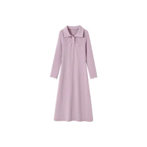 DX.DAXI Длинное платье с длинным рукавом женское фиолетовое