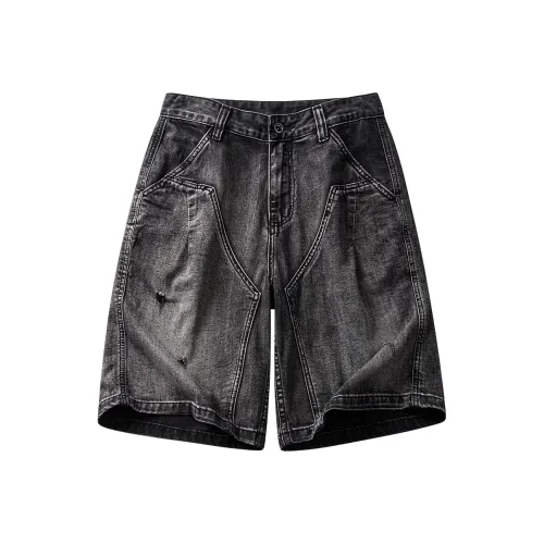 HZWH 2025 Лето Свободный крой Прямой крой Брюки длиной до колена Мужские