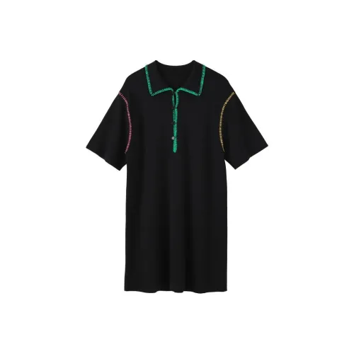 Jinggu Женские Платья с Коротким Рукавом