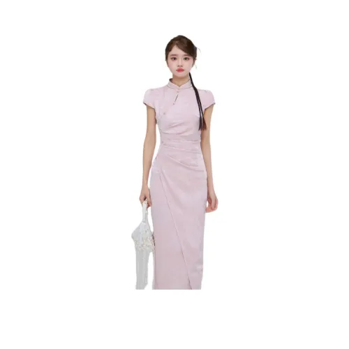 CO&SHENG Персик Женские Ципао