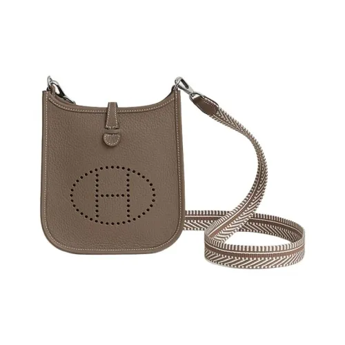 HERMES Evelyne Кожа Сумка через плечо Сумка на плечо Женская Слоновой серый