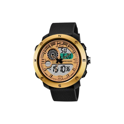 Sanda Электронный + Кварцевый механизм пластиковый ремешок мужские часы черный циферблат