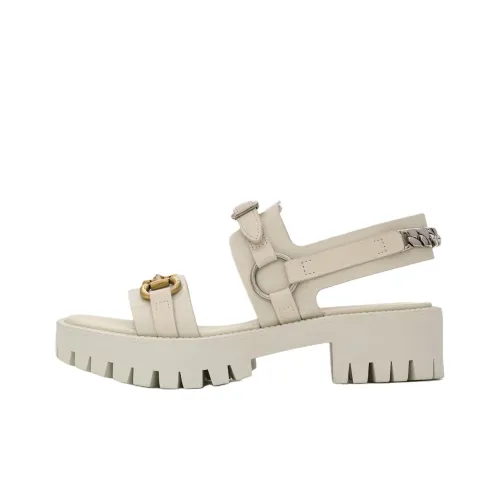 GUCCI Застежка Horsebit Пляжные сандалии Женские Белые