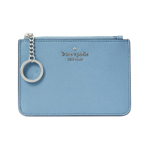 Kate Spade Крестообразный текстурный кожаный кошелек для монет держатель для карт женский океанический синий