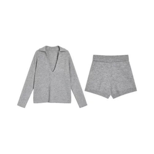 TSKIU Светло-серый Женские Повседневные Костюмы