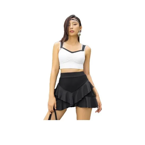 GIDI BOHO Белый топ Черный низ Женские фитнес-комплекты