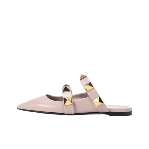 Valentino Roman Stud Домашние тапочки Женские Smoke Pink