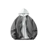 Серое пальто + белый свитшот