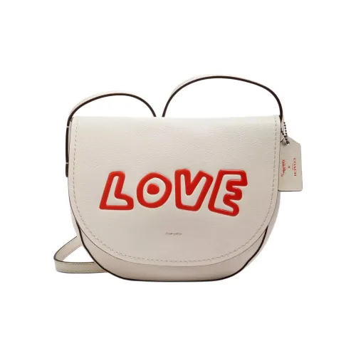 COACH X Keith Haring Коллаборация Hudson Кожа Printed С откидной крышкой Сумка через плечо Женская Белая