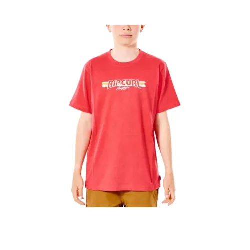 RIP CURL Красная школьная рубашка с коротким рукавом