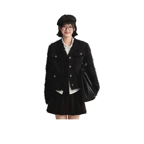 LIZIXIAN Черные Женские Бархатные Куртки