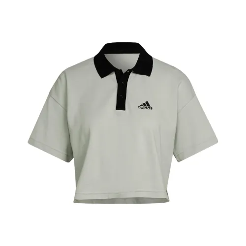 Adidas Поло Женское Лен Зеленый