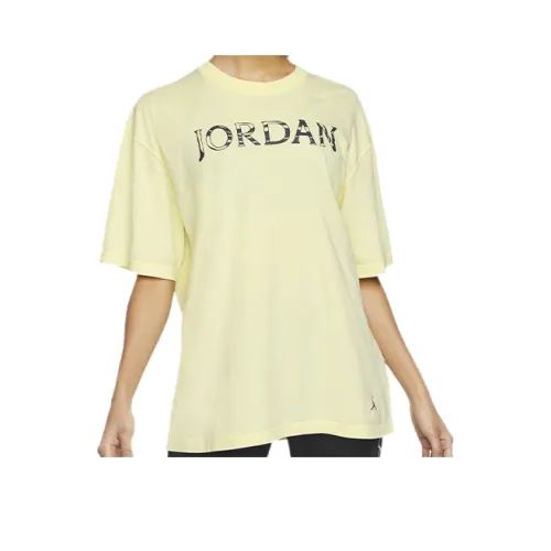 Джордан Светло-лимонный Желтый Зеленый Женские T-рубашки