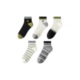 5 пар (Черная вышивка & Белая с вышивкой & Многоцветная белая & Белые полосы & Серые полосы)