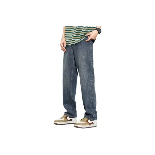 YUQIAN Ностальгический синий Мужские Джинсы