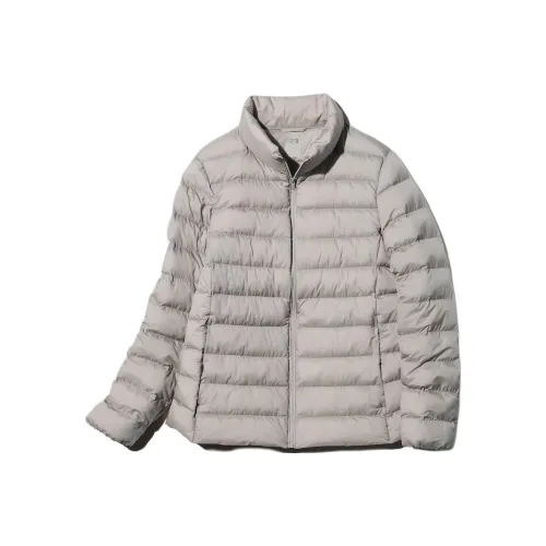 UNIQLO Хлопковый пуховик женский серый