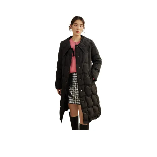 Solitary Однотонный Свободный крой MID Длина Пуховик Женские