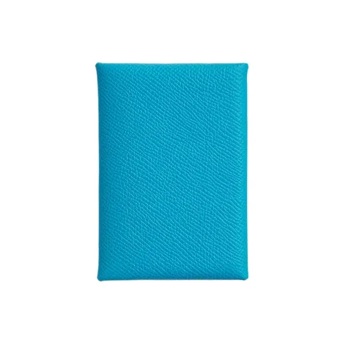 HERMES Эпсомская кожа Картхолдер Женские 0F BLEU Frida