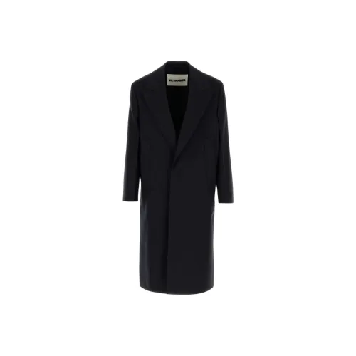 JIL SANDER Мужское пальто темно-морского синего цвета