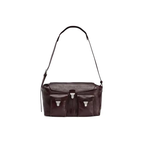 Lemaire Коровья кожа Weekend Шестерня Сумка на плечо Унисекс Темный цвет Баклажан