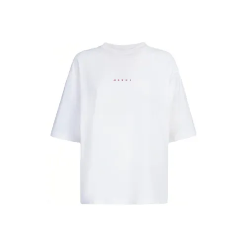 MARNI SS24 Рукав с оборванным плечом T-рубашка Женская Белая